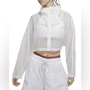 Nike $140 Plus Size Sportswear Woven Windbreaker White CT0764-100 Jacket 3X